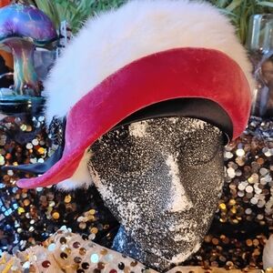 Stunning Vintage 50's Italian Mitzi-Lorenz Of London Velvet Rabbit Spring Hat